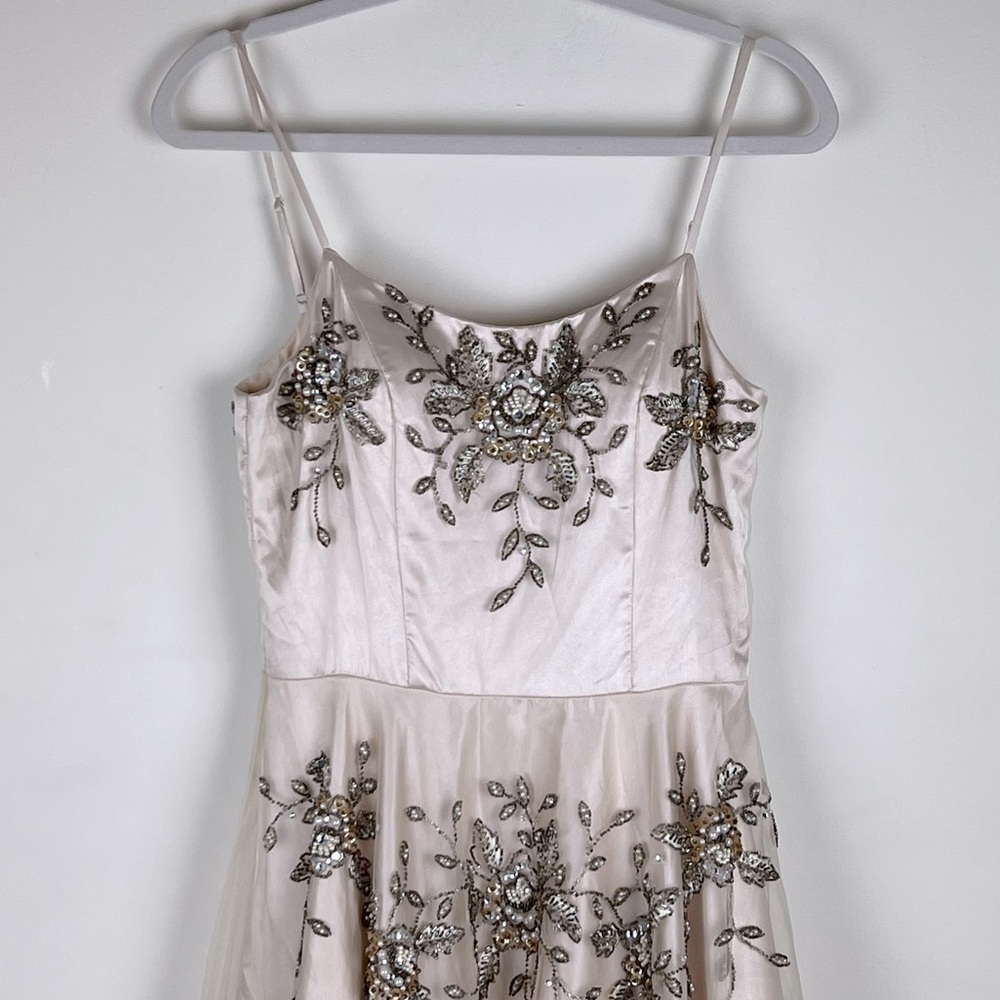 Sue Wong Nocturne Old Hollywood Coquette Fit & Flare Tulle Beaded Midi Dress 8 - Picture 4 of 14